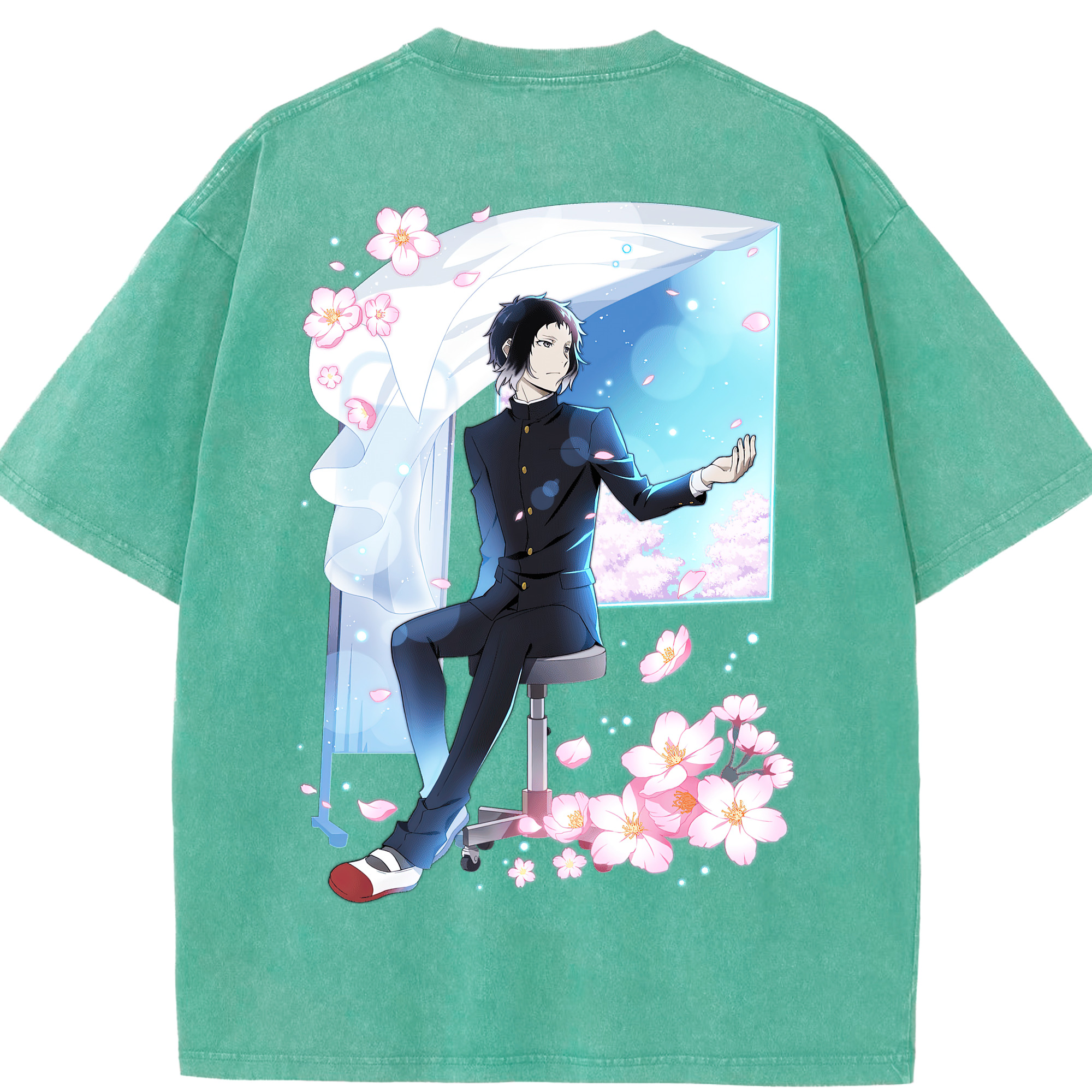 （画像用） 文豪ストレイドッグス Bungo Stray Dogs 綿100% ヴィンテージ風 半袖Tシャツ（背面プリント）